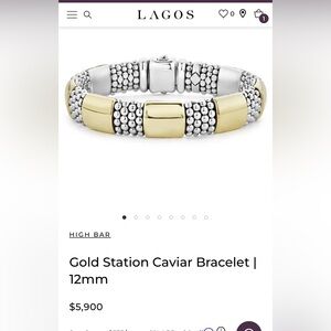 LAGOS 18k Gold and Silver Caviar Bracelet